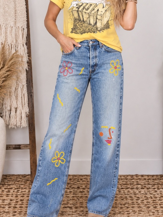 Levi's Denim - Vintage Levi’s 1990s–Early 2000s Levi’s 501 Hand-Painted Jeans